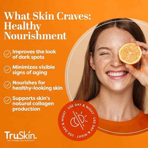 TruSkin Vitamin C Serum For Face ? Anti Aging Face Serum with Vitamin C, Hyaluronic Acid, Vitamin E ? Brightening Formula ? Improve Appearance of Dark Spots, Tone, Fine Lines & Wrinkles, 1 Fl Oz