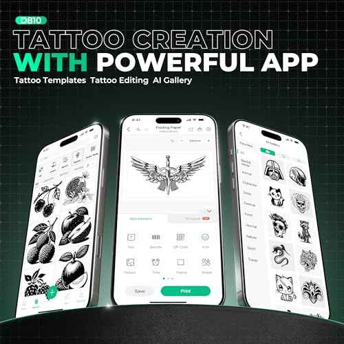 Nelko Tattoo Stencil Printer, D810 Wireless Thermal Tattoo Printer with 10pcs Tattoo Transfer Papers, Portable Tattoo Machine for Artist & Beginners, Compatible with Phones, Tablets & PC, White