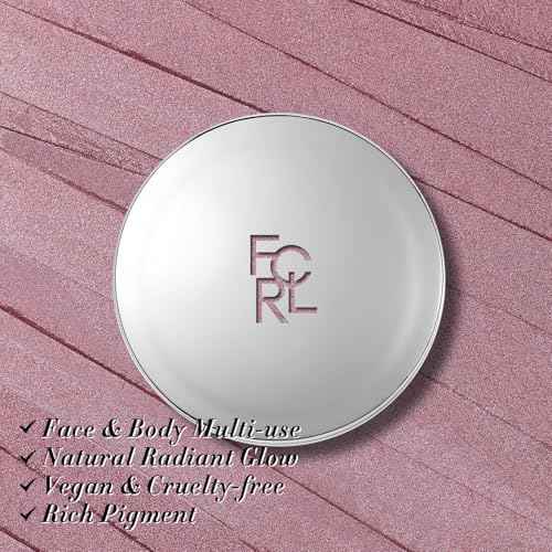 FOCALLURE Shimmer Face Highlighter Makeup Powder, Gel to Powder Glow Finish, Leaving a Lightweight & Healthy Radiance, Long Lasting Luminous Face Body Highlighter Makeup,PK01 Pinkish Galaxy