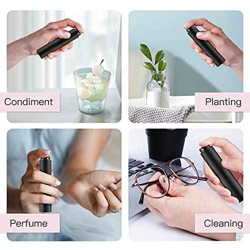 Tekson 10ml Travel Perfume Atomizer Refillable, Mini Cologne Spray Bottle Empty, Small Coffee Spray Bottle (Black)