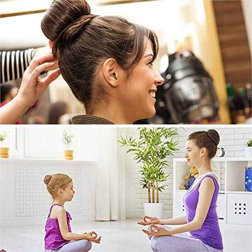 NICEMOVIC Bun Maker, 2PCS Medium Hair Donut Shaper, Ring Style Bun for Short and Thin Hair (3 Inch/Brown)