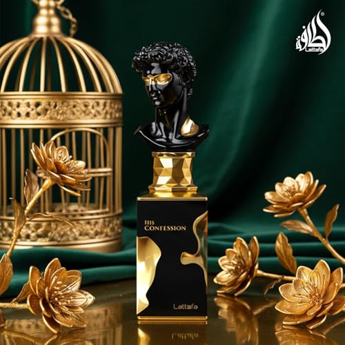 Lattafa His Confession for Men Eau de Parfum Spray, 3.4 Ounce / 100 Ml
