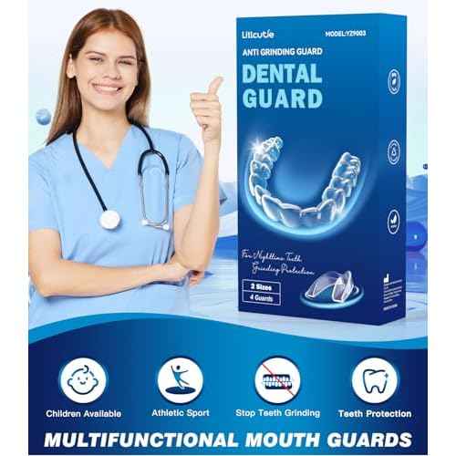 Mouth Guard for Grinding Teeth at Night,Teeth Grinding Mouth Guard for Sleep,Reusable Guards for Sleeping,4 Pack/2 Size,Transparent