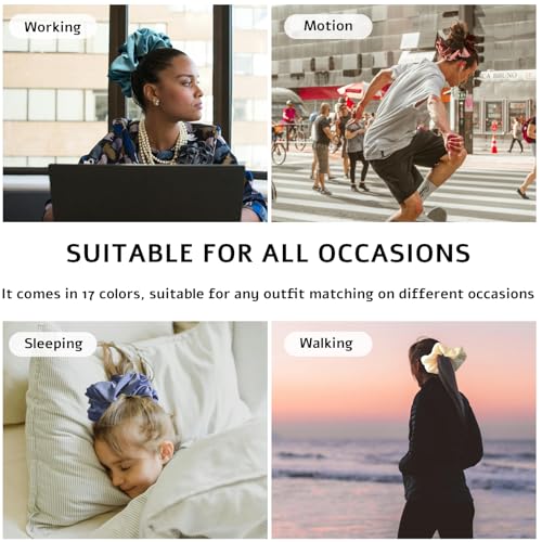 17 Pcs Bsofter Large Satin Scrunchies for Women - Jumbo Sleep Scrunchie,Large Silk Hair Scrunchies Oversized Hair Ties Giant Satin Scrunchy for Thick Hair XXXL