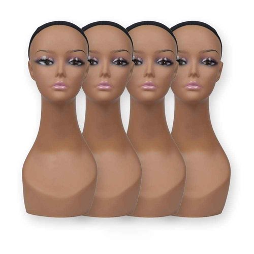 J&F CO.4 pcs Mannequin Head Model Heads Wig Display Head for Wigs Sunglasses Earrings