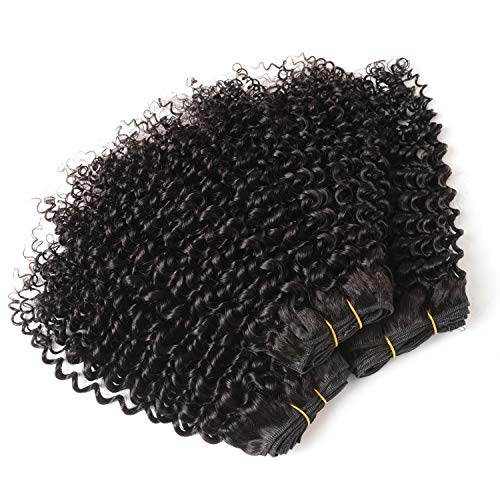 Brazilian Curly Bundles Human Hair Virgin Hair Kinky Curly Human Hair Extensions 14 16 18 Inch 9A Grade 100% Unprocessed Remy Jerry Curly Virgin Cheap Human Hair Weave Extensions