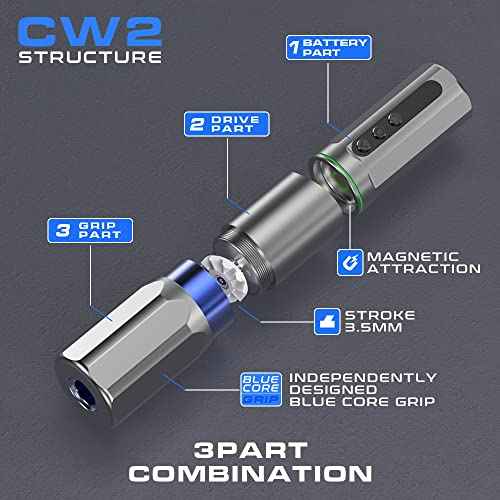 CNC Tattoo Rotary Pen Coreless Motor Tattoo Machine with 2pcs 1000mAh Battery Power for Tattoo CNC-M-CW2-1