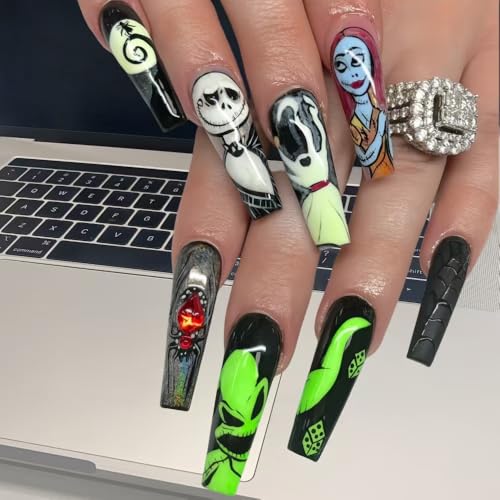 Halloween Nail Stamping Plate, Nightmare Before Christmas Theme, Stamping Kit with Ghosts and Holiday Designs Halloween Holiday Nail Stamping Plate Nail Stamper for Women Girls DIY Salon