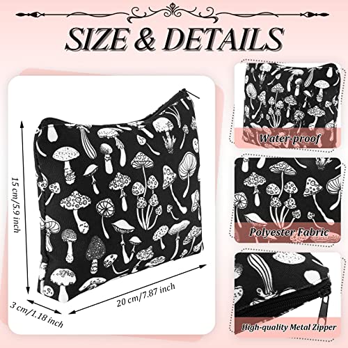 Amylove 6 Pcs Halloween Makeup Bag Goth Purse Gift for Women Portable Skeleton Cosmetic Makeup Zipper Pouch Funny Travel Zipper Gothic Purse Spooky Gifts for Party Favors