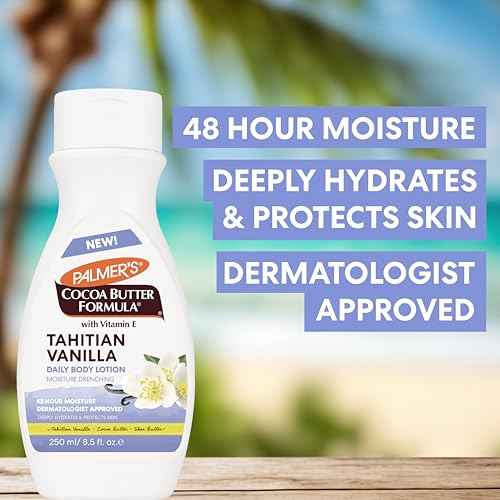 Palmer's Cocoa Butter Formula Tahitian Vanilla Body Lotion, 8.5 Oz, Daily Moisturizing Lotion for Dry Skin with Shea Butter & Vitamin E, Hydrates & Protects, Helps Provide 48-Hour Deep Moisture