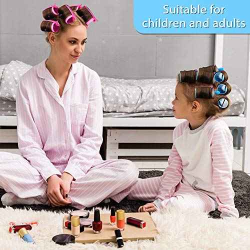 141 Pieces Hair Rollers Set Include 60 Plastic Hair Rollers (Multicolor,6 Size)