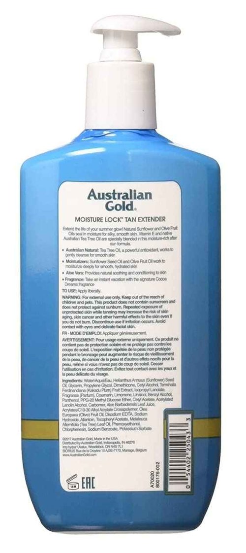 Australian Gold Moist Lock Tan Extender 16 Ounce Pump (473ml) (6 Pack)