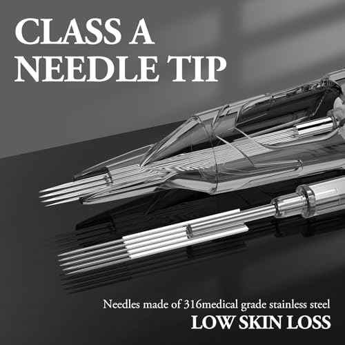 Tattoo Cartridge Needles #12 0.35mm 13 Curved Magnum Standard Disposable Tattoo Cartridges 20Pcs Needles for Professional Rotary Tattoo Pen Machine Supply (1213RM)