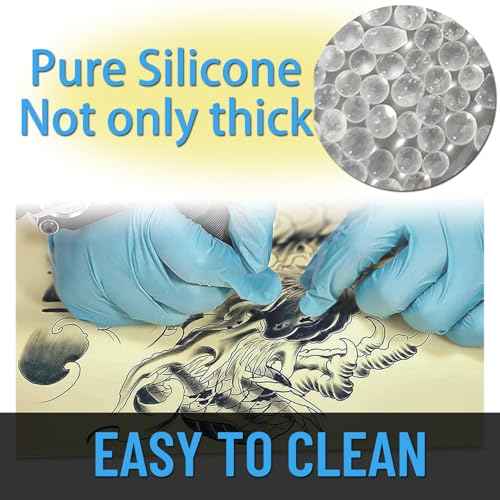 Silicone 3MM Tattoo Fake Skin 10Pcs 7.4X5.6" 3MM Tattoo Practice Skin Thick Soft Silicone Fake Skin for Beginer and Artists