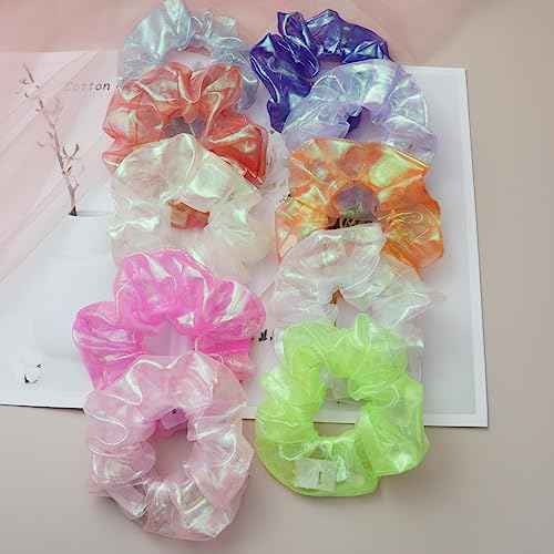 Light Up Scrunchies Party Favor, Gifts for Girls Halloween LED Scrunchy Hair Ties for Women & Girls Hair 80s, Glow in the Dark Party Supplies Festival Rave Accessories for Neon Glow Party