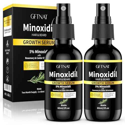 5% Minoxidil for Women with Biotin and Rosemary Hair Growth Serum (Glass Bottle), 5% Minoxidil for Men Spray for Thicker Fuller Hair
