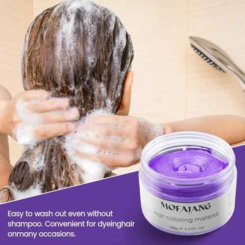 Purple Temporary Hair Color Wax - SOVONCARE Washable Hair Dye for Men & Women, All-Day Hold Disposable Hair Styling Clays for Party, Cosplay & Daily 4.23 oz