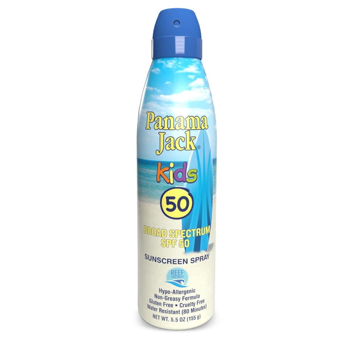 Panama Jack Kids Sunscreen Spray - SPF 50, Broad Spectrum UVA/UVB Protection, Hypo-Allergenic, PABA, Paraben, Gluten & Cruelty Free, Water Resistant (80 Minutes), 5.5 OZ (Pack of 6)