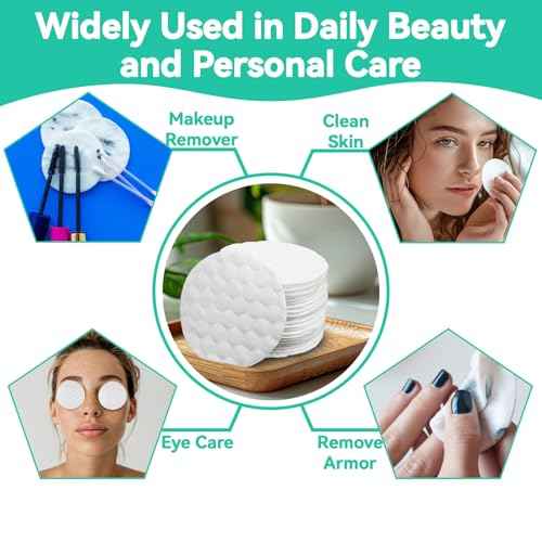 300PCS Cotton Rounds - Cotton Pads Face Pads Makeup Remover Round for Face, Eye, Makeup, Remover,Cleansing, Exfoliating