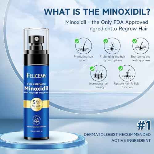 5% Minoxidil for Men and Women Hair Growth, Minoxidil Spray For Beard Growth Serum, Combat Hair Thinning and Loss, Strengthen Regrowth Treatment 3.38 Fl Oz