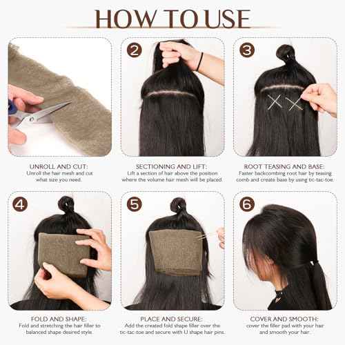 Hair Sponge for Updos,Volume Bumps Insert,Tan Brown Hair Filler&Padding for Updo