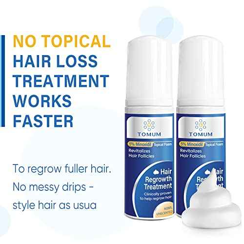 5% Minoxidil Foam for Men and Women Hair Growth, Minoxidil for Men and Women Foam, Lightweight Fast-Absorbing Non-Greasy Hair Regrowth Treatment for Thinning Hair and Balding