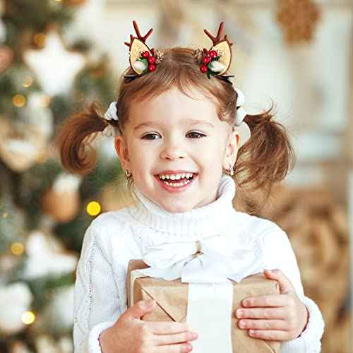 18 Pieces Christmas Hair Clips Christmas Organza Bags Set Hair Accessories Xmas Small Gifts Hairpins Jewelry Candy Gift Mini Drawstring Bags for Women Girls Winter Wedding Party