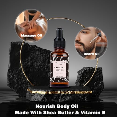 Father Day Gift for Men Spa Gifts for Men, Charcoal Bath and Body Gift Set for Men, 10 Pcs Spa Kits Ideal Birthday, Christmas. Men's Relaxation Bath Baskets, Self Care Kit