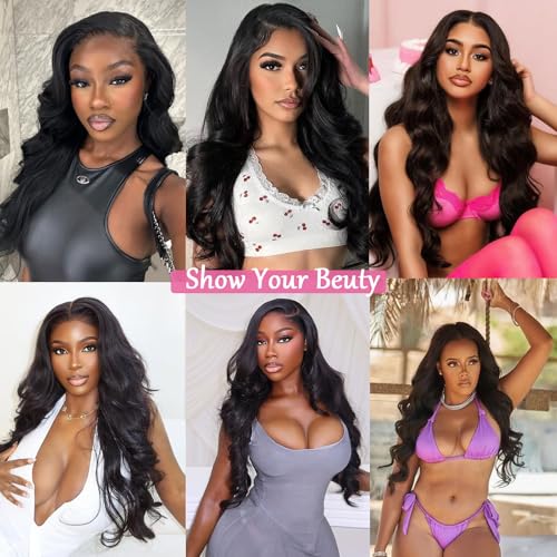 13x6 Lace Front Wigs Human Hair 180 Density Body Wave HD Lace Frontal Wigs Pre Plucked with Baby Hair Glueless Wig for Women 26Inch