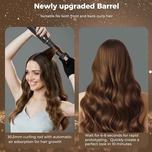 5-in-1 Hair Dryer Brush with Hot Air Curling & Negative Ion Technology - Versatile Styler for Drying, Curling, Straightening, and Volume Boosting, Holiday Gift for Women