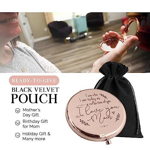 Mother of the Bride Gifts from Daughter, Compact Mirror, Mother of the Groom Gifts from Son, Sentimental Gifts for Mom, Birthday Gifts for Mom from Daughter, Personalized Gifts for Mom (RG)