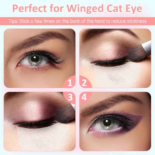 200Pcs Eyeshadow Shields, Lint Free Eyeshadow Stencil Gel Pads, Professional Eye Pads, Prevent Makeup Residue for Eyelash Extensions, Eyeliner, Lip and Tinting Makeup