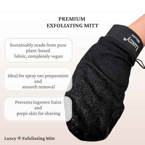 Premium Korean Exfoliating Mitt & Body Scrubber Glove, Viscose Fiber Dead Skin Remover for Smooth, Radiant Skin, Shower Skincare, Keratosis Pilaris Treatment & Self-Tan Prep (1 Pack)