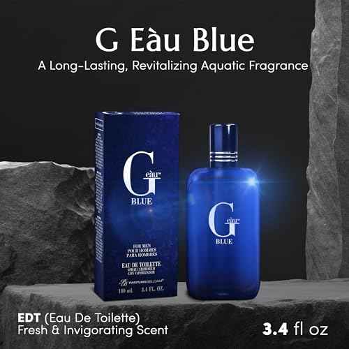 PB ParfumsBelcam G Eau Blue Eau de Toilette Spray ? Men¡¯s Cologne, Long-Lasting Summer Fragrance for Men and Teen Boys, Perfume para Hombre ? 3.4 Fl Oz ? Fresh Blue Scent