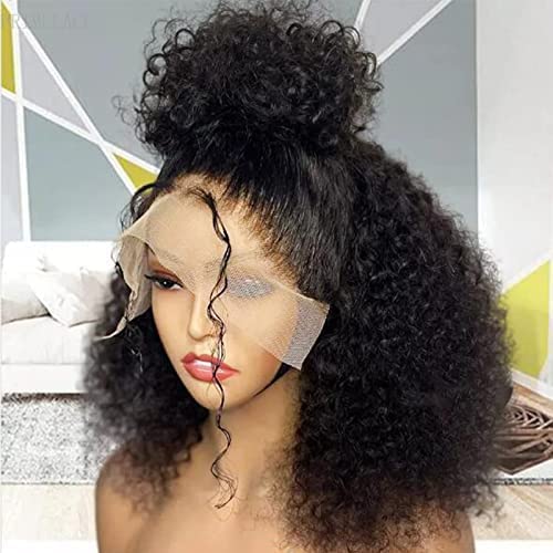 Kinkycurly Wig Human Hair 20 Inch 13x4 Lace Front Wigs Pre Plucked 180 Density Afro Kinky Curly Human Hair Wig Kinky Curly Lace Frontal Wigs for Black Women