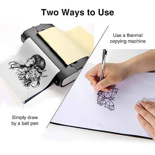 Urknall 40PCS 1.3mm Tattoo Skin Practice with Stencil Paper Fake Skins and Transfer Paper Kit Including 10PCS Fake Skins and 30PCS Stencil Papers for Tattoo Supplies