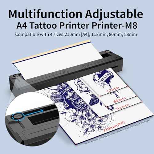 2025 New Tattoo Stencil Printer - Wireless Bluetooth Thermal Tattoo Transfer Machine, Includes 10pcs Transfer Paper, Portable Tattoo Printer for Beginners & Pros, Works with iPhone/Android/iPad