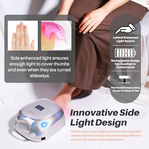 52 Beads Professional Nail Lamp,Cordless LED UV Light for Gel Nails,Electroplated Mirror-Finish Inner Wall and Base Plate,Rechargeable 18000 mAh Battery,84W High Power (Holographic Silver)?