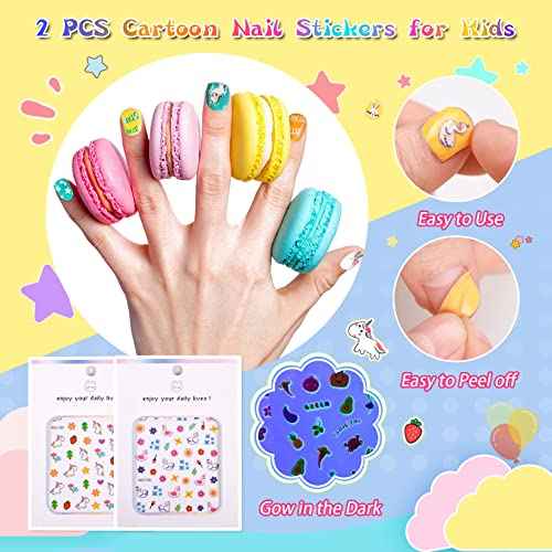 Kids Nail Polish, Non-Toxic Toddler Nail Polish Water-Based Peel-Off Quick Dry Low Odor 12 Candy Colors Mini Nail Kit for Girls
