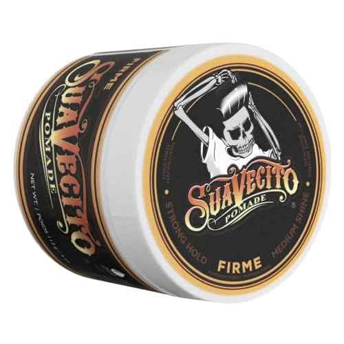 Suavecito Pomade Firme (Strong) Hold - Strong Hold Hair Pomade For Men - Medium Shine Water Based Flake Free Hair Gel - Easy To Wash Out - All Day Hold For All Hair Styles