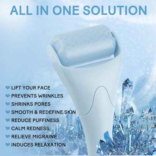 Ice Roller for Face,Eyes,Women Gifts Idea,Therapeutic Cooling to Tighten Brighten Complexion and Reduce Wrinkles,Massager Under Eye Puffiness,Migraine and Pain Relidf (Haze Blue)