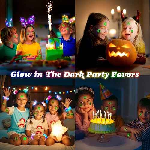 96 PCS Back to the 90s 80s Pre-Cut Luminous Temporary Tattoos for Kids Theme Birthday Party Decorations Supplies Favors Decor Super Cute Retro Stickers Tattoo Gifs for Boys Girls Rewards Carnival