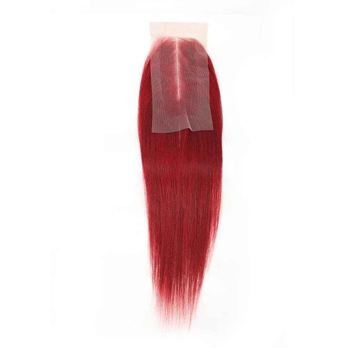 99j Bone Straight Vietnam Virgin Human Hair 3 Bundles with Kim K 2 * 6 Closure, Best Raw Hair 15A Hair Extension Burgundy, 100% Unprocessed Premium Raw Hair for Black Women (8''8''8'' + 8'')