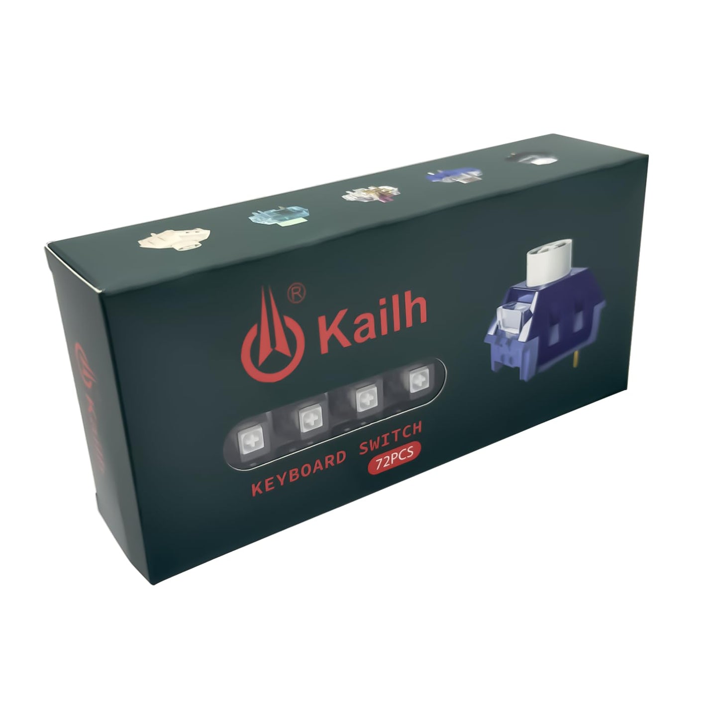 Zjmehty Kailh Box White Mechanical Keyboard Switches,3-Pin 45gf Clicky/Speed Typing/Gaming/Waterproof Switches(72Pcs,Kailh Box White)