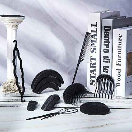 16 Pieces Hair Bump Sponge, Padding Volume Insert Tools, Simple Braid Tools, Bases up Combs, Hair Styling Accessories for Girls & Women