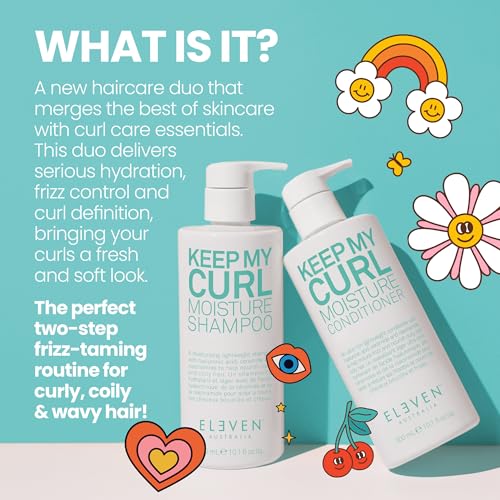 ELEVEN AUSTRALIA Keep My Curl Moisture Shampoo for Women & Men - Anti Frizz Shampoo for Curly, Wavy, or Coily Hair, Moisturizing Hair Care, Hydrating & Smoothing, Gentle Cleansing Formula