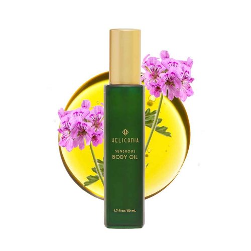 HELICONIA Sensuous Body Oil – Lightweight Body Oil with Jojoba Oil, Almond Oil & Vitamin E | Fast-Absorbing | Non Greasy | Wild Rose & Verbena Scent | Tropical Skincare | 50 ml