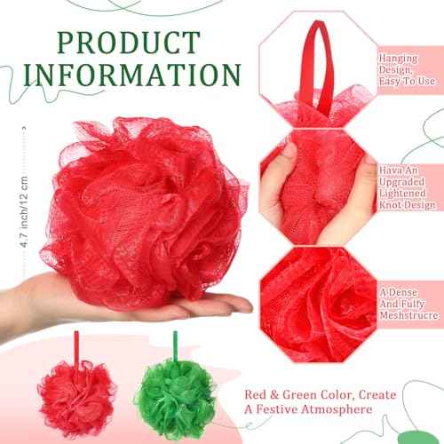 12 Pcs Halloween Bath Loofah Sponge Orange Black Loofah Exfoliating Body Scrubber Shower Sponge 50g Mesh Shower Pouf Balls Gift Set for Women Men Wedding Bathing Accessories
