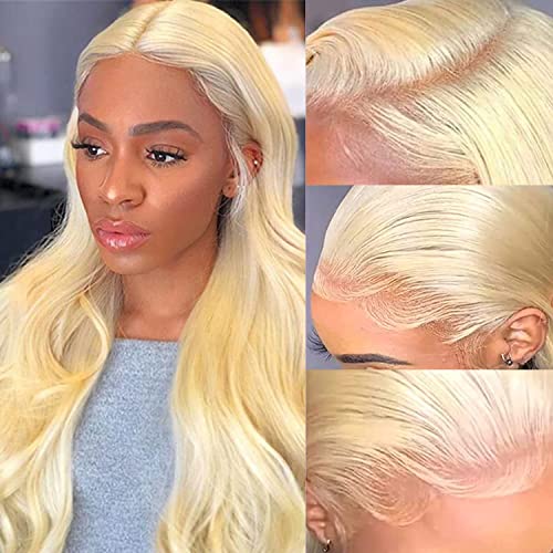 613 Lace Front Wig Human Hair 13x4 Body Wave Blonde Lace Front Wigs Human Hair 180% Density 613 HD Lace Frontal Wig Pre Plucked With Baby Hair 28 Inch