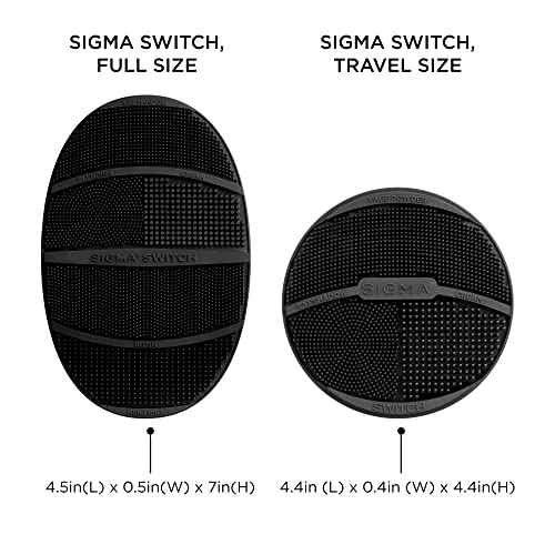 Sigma Switch by Sigma Beauty ? Silicone Makeup Brush Cleaner for Switching Shades and Pigments, Switch Cleaning Mat for Superior Makeup Brush Cleaning Mid-Application (Full Size)